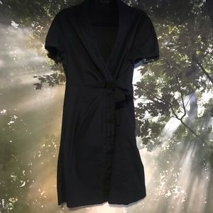 The Limited Black Short Sleeve Wrap Dress